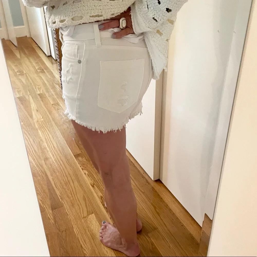 Hi Rise Rigid Distressed Shorts BlankNYC